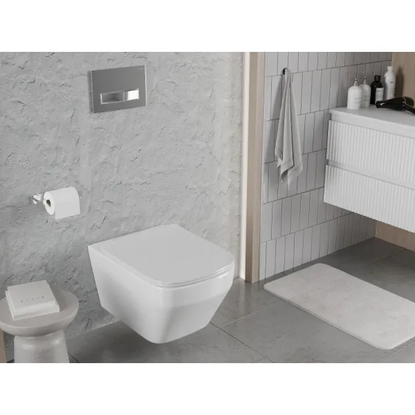 MEXEN - Riva Závesná WC misa Rimless Tornado, biela lesk 3363XX00T