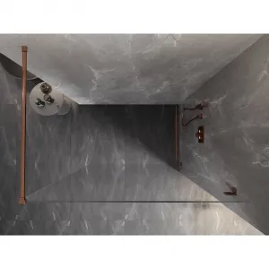 MEXEN/S - Lunar Sprchová zástena WALK-IN pravá 100 x 200, transparent 8 mm, ružové zlato 830-100-000-60-00-P