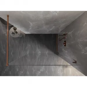 MEXEN/S - Lunar Sprchová zástena WALK-IN pravá 60 x 200, transparent 8 mm, ružové zlato 830-060-000-60-00-P