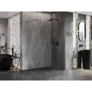 MEXEN/S - Lunar Sprchová zástena WALK-IN pravá 70 x 200, transparent 8 mm, grafit kartáčovaná 830-070-000-66-00-P