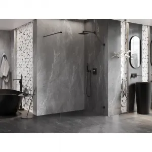 MEXEN/S - Lunar Sprchová zástena WALK-IN pravá 70 x 200, transparent 8 mm, čierna 830-070-000-70-00-P