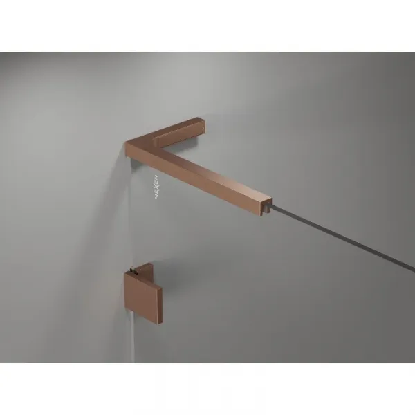 MEXEN/S - Lunar L vaňová zástena FIX 100 x 150, transparent, meď kartáčovaná 897L-100-000-65-00
