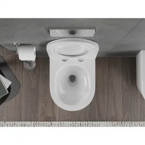 MEXEN/S - Rico Závesná WC misa Rimless Tornado vrátane sedátka s slow slim, duroplast, biela lesk 30720500T