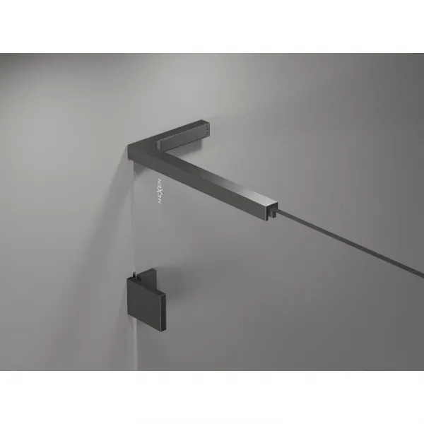 MEXEN/S - Lunar L Sprchová zástena WALK-IN pravá 100 x 200, transparent 8 mm, grafit kartáčovaná 830L-100-000-66-00-P