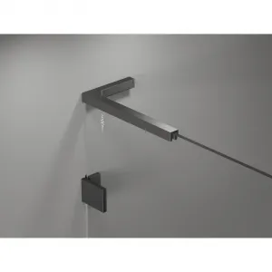 MEXEN/S - Lunar L Sprchová zástena WALK-IN pravá 100 x 200, transparent 8 mm, grafit kartáčovaná 830L-100-000-66-00-P