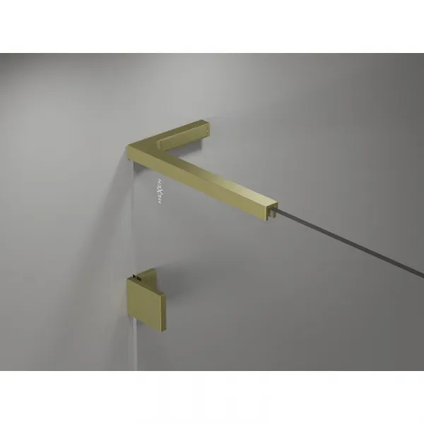 MEXEN/S - Lunar L vaňová zástena FIX 70 x 150, transparent, zlatá kartáčovaná 897L-070-000-55-00