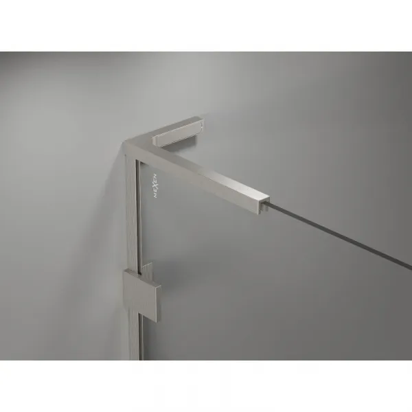 MEXEN/S - Lunar L vaňová zástena FIX 100 x 150, transparent, nikel kartáčovaný 897L-100-000-97-00
