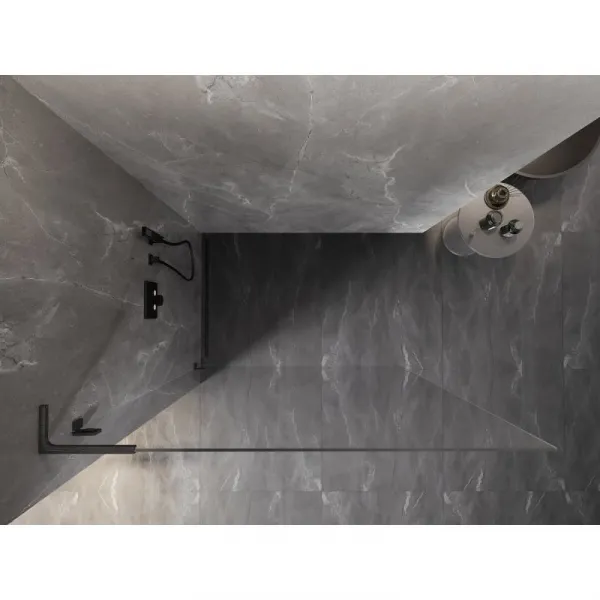 MEXEN/S - Lunar L Sprchová zástena WALK-IN ľavá 60 x 200, transparent 8 mm, grafit kartáčovaná 830L-060-000-66-00-L