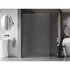 MEXEN/S - Kyoto-X Sprchová zástena WALK-IN 110 x 200, dekor 10 mm, grafit kartáčovaná 800-110-101-66-30-X