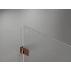 MEXEN/S - Lunar-B sprchovací kút dvere krídlové pravá 80 x 70, transparent, meď kartáčovaná 832-080-070-65-00-P