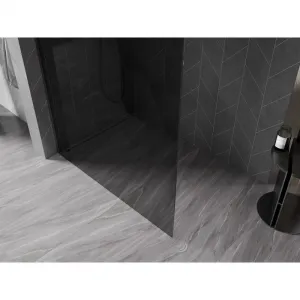MEXEN/S - Kyoto-X Sprchová zástena WALK-IN 80 x 200, grafit 10 mm, grafit kartáčovaná 800-080-101-66-40-X