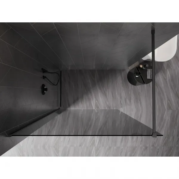 MEXEN/S - Kyoto-X Sprchová zástena WALK-IN 60 x 200, grafit 10 mm, grafit kartáčovaná 800-060-101-66-40-X