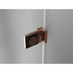 MEXEN/S - Lunar-B sprchovací kút dvere krídlové pravá 80 x 70, transparent, meď kartáčovaná 832-080-070-65-00-P