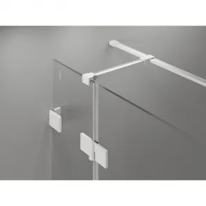 MEXEN/S - Lunar T sprchovací kút dvere krídlové pravá 130 x 80, transparent, biela 834T-130-080-20-00-P