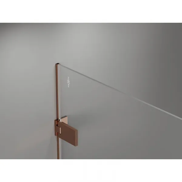 MEXEN/S - Lunar-F sprchovací kút skladacie dvere pravá 100 x 80, transparent, różowe złot 836-100-080-60-00-P