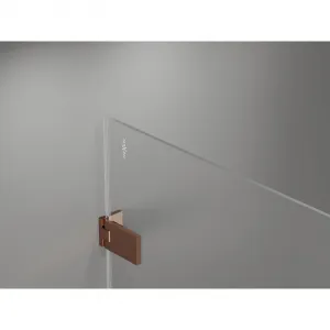 MEXEN/S - Lunar-F sprchovací kút skladacie dvere pravá 100 x 80, transparent, różowe złot 836-100-080-60-00-P