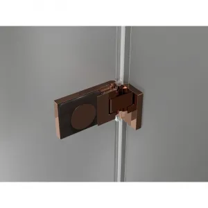 MEXEN/S - Lunar-F sprchovací kút skladacie dvere pravá 85 x 80, transparent, różowe złot 836-085-080-60-00-P