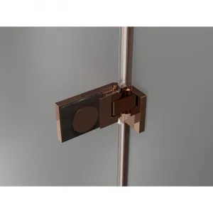 MEXEN/S - Lunar-F sprchovací kút skladacie dvere pravá 85 x 80, transparent, różowe złot 836-085-080-60-00-P