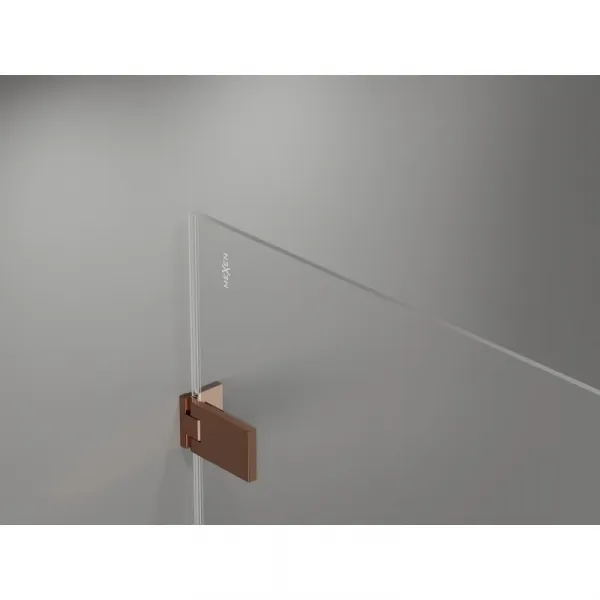 MEXEN/S - Lunar-F sprchovací kút skladacie dvere pravá 85 x 80, transparent, różowe złot 836-085-080-60-00-P