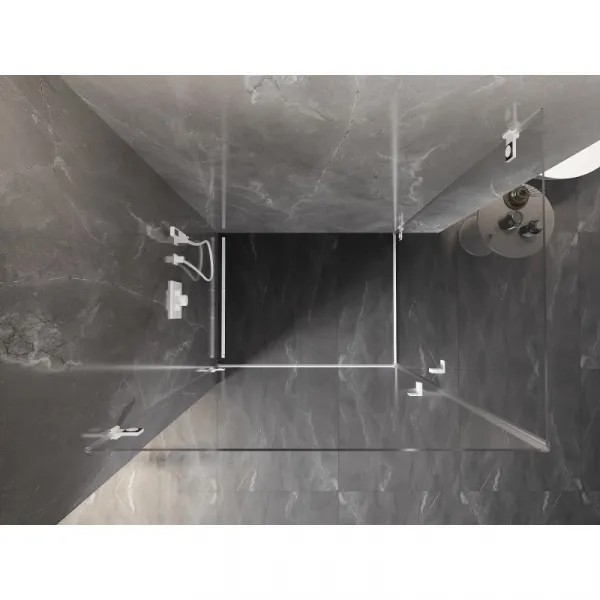 MEXEN/S - Lunar-B Duo sprchovací kút dvere krídlové 85 x 75, transparent, biela 832-085L-075P-20-00