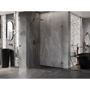 MEXEN/S - Lunar-B Duo sprchovací kút dvere krídlové 85 x 80, transparent, ružové zlato 832-085L-080P-60-00