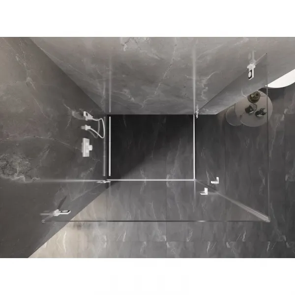 MEXEN/S - Lunar-B Duo sprchovací kút dvere krídlové 85 x 80, transparent, biela 832-085L-080P-20-00