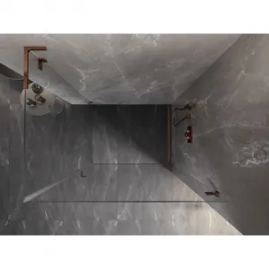 MEXEN/S - Lunar-B L sprchový kút dvere krídlové pravá 90 x 80, transparent, ružové zlato 832L-090-080-60-00-P