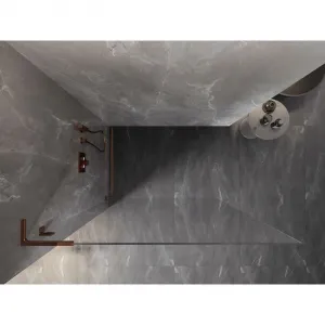 MEXEN/S - Lunar L Sprchová zástena WALK-IN ľavá 70 x 200, transparent 8 mm, ružové zlato 830L-070-000-60-00-L
