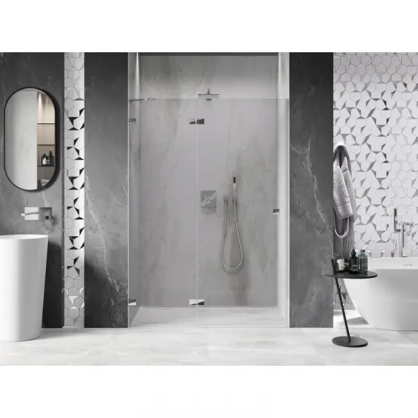 MEXEN/S - Lunar sprchové dvere krídlové ľavé 135, transparent, chróm 834-135-000-01-00-L