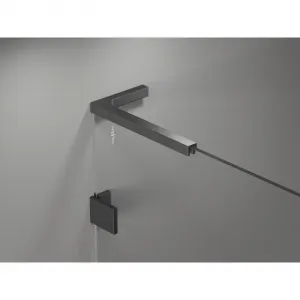 MEXEN/S - Lunar L sprchový kút dvere krídlové pravá 100 x 70, transparent, grafit kartáčovaná 834L-100-070-66-00-P