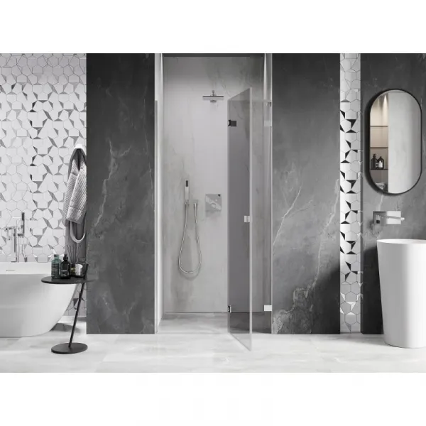 MEXEN/S - Lunar L sprchové dvere krídlové pravé 80, transparent, chróm 834L-080-000-01-00-P