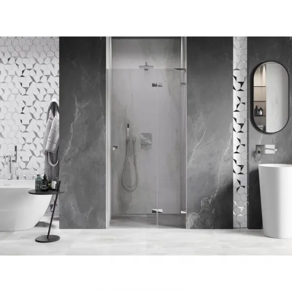 MEXEN/S - Lunar L sprchové dvere krídlové pravé 80, transparent, chróm 834L-080-000-01-00-P