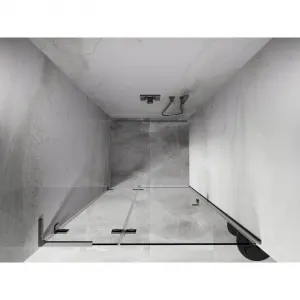 MEXEN/S - Lunar L sprchové dvere krídlové ľavé 105, transparent, chróm 834L-105-000-01-00-L