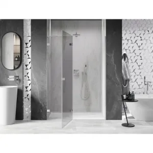 MEXEN/S - Lunar L sprchové dvere krídlové ľavé 140, transparent, chróm 834L-140-000-01-00-L