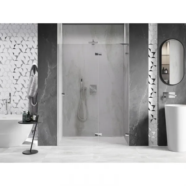 MEXEN/S - Lunar L sprchové dvere krídlové pravé 130, transparent, chróm 834L-130-000-01-00-P