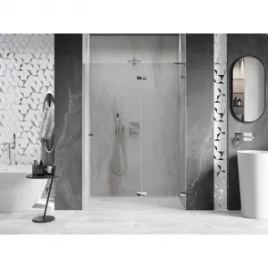 MEXEN/S - Lunar L sprchové dvere krídlové pravé 130, transparent, chróm 834L-130-000-01-00-P