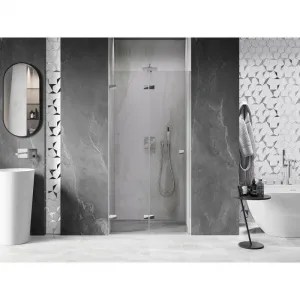 MEXEN/S - Lunar-F skladacie sprchové dvere ľavé 80, transparent, chróm 836-080-000-01-00-L