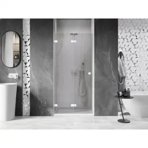 MEXEN/S - Lunar-F skladacie sprchové dvere ľavé 70, transparent, biela 836-070-000-20-00-L