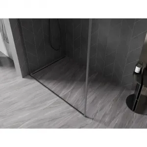 MEXEN/S - Kyoto-XF Sprchová zástena WALK-IN s rámom 90 x 202, transparent 10 mm, grafit metal 800-090-104-95-00-X