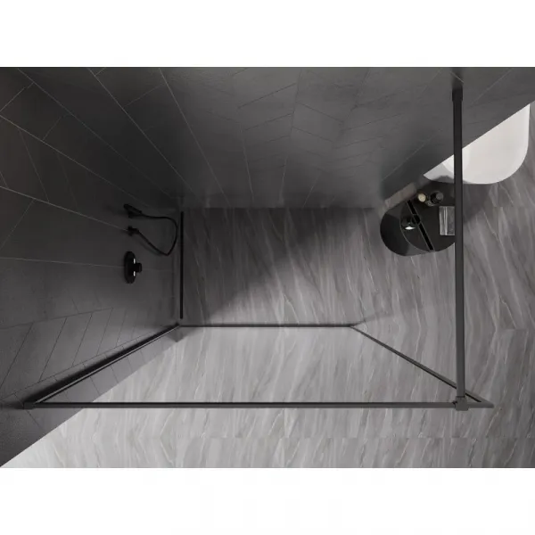MEXEN/S - Kyoto-XF Sprchová zástena WALK-IN s rámom 80 x 202, transparent 10 mm, grafit metal 800-080-104-95-00-X