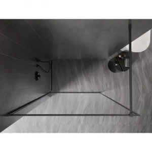 MEXEN/S - Kyoto-XF Sprchová zástena WALK-IN s rámom 80 x 202, transparent 10 mm, grafit metal 800-080-104-95-00-X