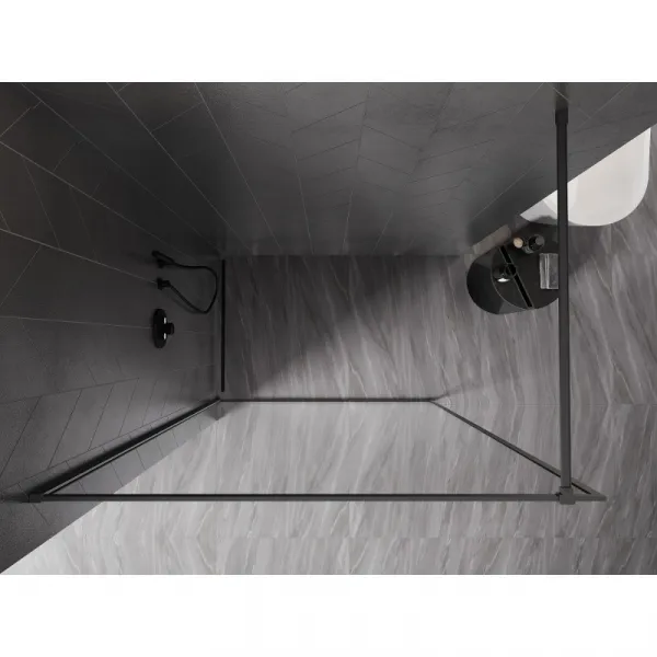 MEXEN/S - Kyoto-XF Sprchová zástena WALK-IN s rámom 90 x 202, transparent 10 mm, grafit metal 800-090-104-95-00-X