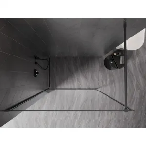 MEXEN/S - Kyoto-XF Sprchová zástena WALK-IN s rámom 90 x 202, transparent 10 mm, grafit metal 800-090-104-95-00-X