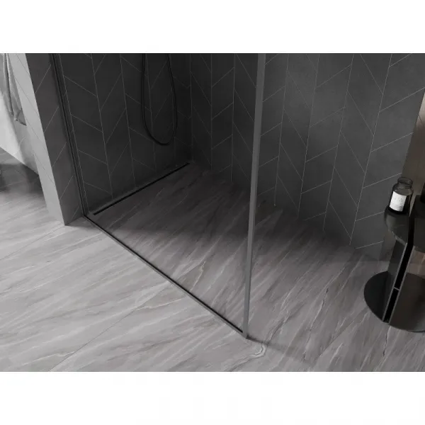 MEXEN/S - Kyoto-XF Sprchová zástena WALK-IN s rámom 80 x 202, transparent 10 mm, grafit metal 800-080-104-95-00-X