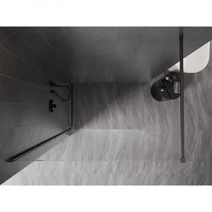 MEXEN/S - Kyoto-X Sprchová zástena WALK-IN 60 x 200, transparent 10 mm, grafit kartáčovaná 800-060-101-66-00-X