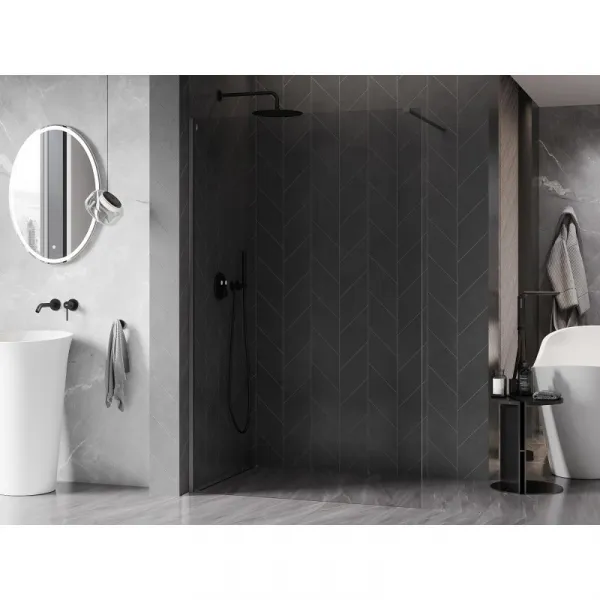 MEXEN/S - Kyoto-X Sprchová zástena WALK-IN 60 x 200, transparent 10 mm, grafit kartáčovaná 800-060-101-66-00-X