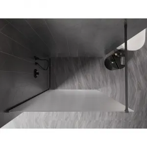 MEXEN/S - Kyoto-X Sprchová zástena WALK-IN 80 x 200, dekor 10 mm, grafit kartáčovaná 800-080-101-66-30-X