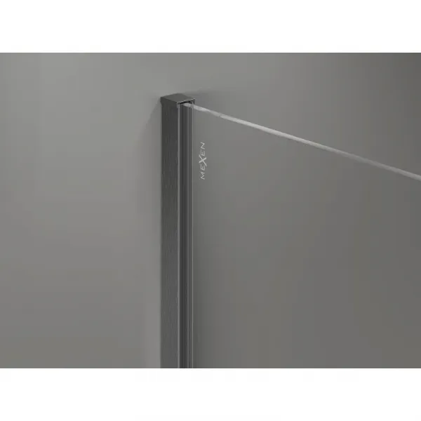 MEXEN/S - Kyoto-X Sprchová zástena WALK-IN 80 x 200, dekor 10 mm, grafit kartáčovaná 800-080-101-66-30-X