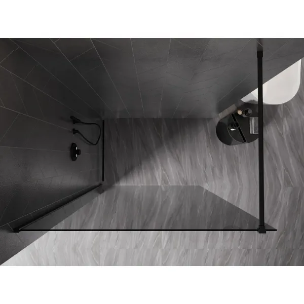 MEXEN/S - Kyoto-X Sprchová zástena WALK-IN 80 x 200, grafit 10 mm, čierna 800-080-101-70-40-X
