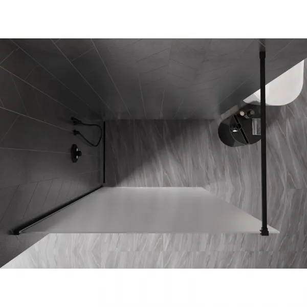 MEXEN/S - Kyoto-X Sprchová zástena WALK-IN 70 x 200, dekor 10 mm, čierna 800-070-101-70-30-X